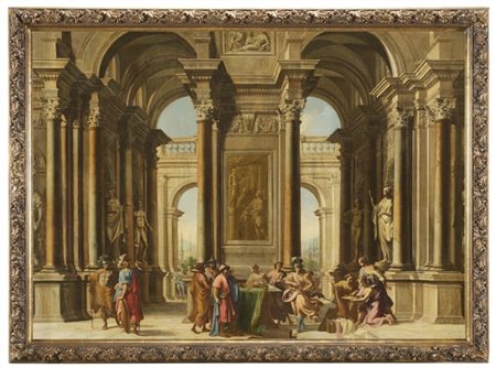 Alberto Carlieri "Scena storica all'interno di un palazzo principesco"
olio su t