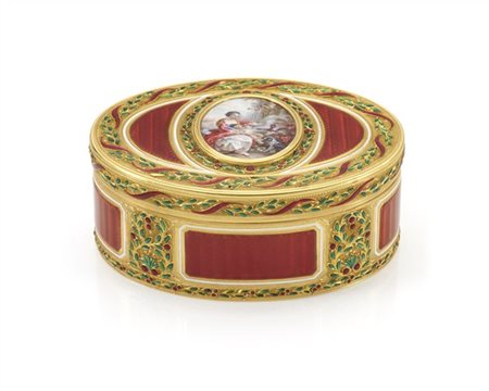 Charles-André Bouillerot (1769-1792) Parigi, 1776. Snuff box ovale in oro giall