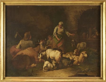 Francesco Londonio "Pastori con mucche e capre"
olio su tela (cm 118,5x159)
firm