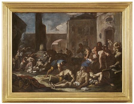 Sebastiano Ricci (attr.)

"La peste di Azoth"
olio su tela (cm 70,5x96,5)
probab