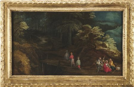 Cerchia di Anton Mirou, scuola di Frankenthal del secolo XVII

"Pellegrini in c