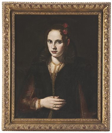 GIOVANNI FRANCESCO GUERRIERI (attr.)

"Ritratto di giovane dama"
olio su tela (c