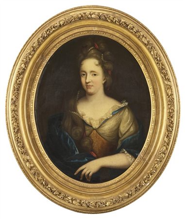 Scuola francese della fine del secolo XVII

"Ritratto di dama con perle"
olio s