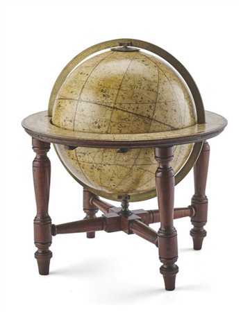 John e William Cary. 
Globo celeste in legno e carta, cerchio dei meridiani in