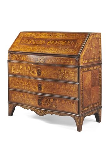 Ribalta lastronata in palissandro, bois de rose e bois de violette, filettata i