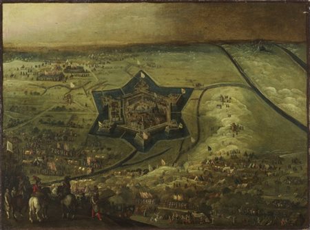 Scuola fiamminga del secolo XVII

"Assedio di una città"
olio su tela (cm 106x1