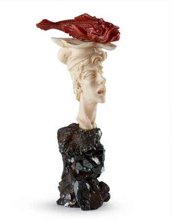 Carlo Parlati (1934-2003) ''Il Pescatore'', 1975 ca. Testa virile a tutto tondo