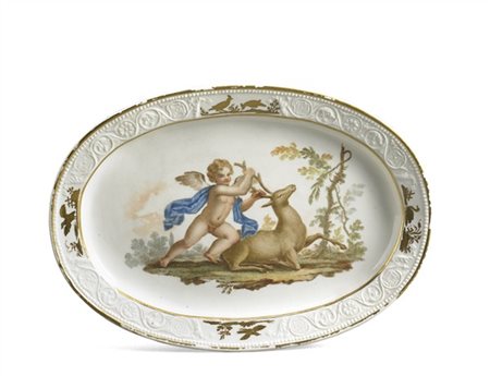 Manifattura della Real Fabbrica Ferdinandea, Napoli, 1780 circa. Piattino ovale