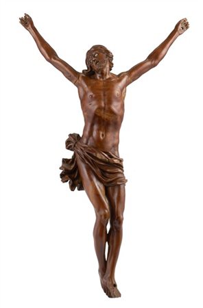 Scultore tedesco della prima metà del secolo XVIII. "Cristo Crocifisso" scultur