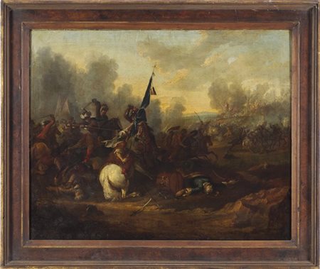 Scuola italiana della fine del secolo XVII

"Scena di battaglia"
olio su tela (