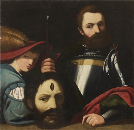 Scuola del secolo XVII

"Davide con la testa di Golia e un paggio" oppure "Re S