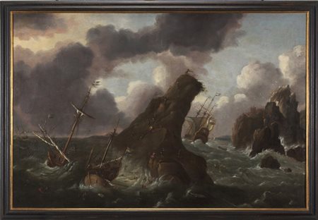 MATTHIEU VAN PLATTENBERG (attr.)

"Burrasca di mare"
olio su tela (cm 105x158,5)