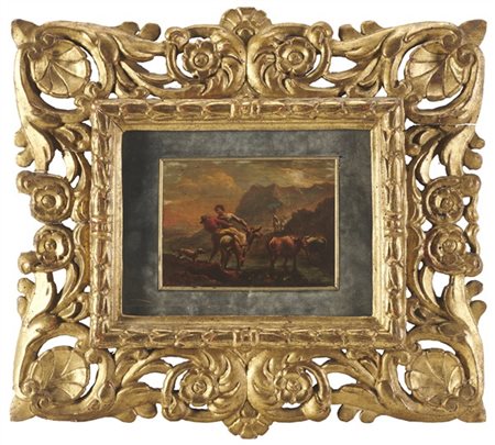 Seguace di Nicolaes Berchem del secolo XVIII

"Scene di genere"
coppia di dipin