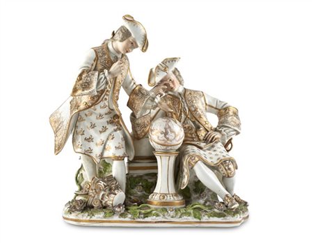 Da un modello di J.J. Kandler. Gruppo in porcellana dipinta in policromia e dor