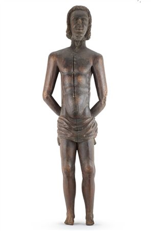 Arte tedesca, seconda metà del secolo XV. San Sebastiano, scultura in noce 
(cm