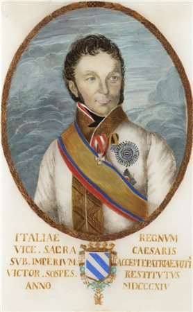 Scuola del secolo XIX
Ritratto di Annibale Sommariva
olio su alabastro (cm 20x1