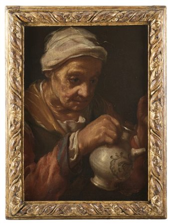 Eberhard Keilhau (attr.)

"Anziana con brocca"
olio su tela (cm 49x37,5)
in corn