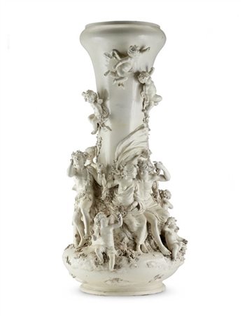 Manifattura italiana, prima metà del secolo XX. Grande vaso in terraglia smalta