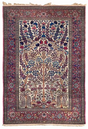 Tappeto preghiera Teheran, Persia, fine secolo XIX. Decoro con Alberi della Vit