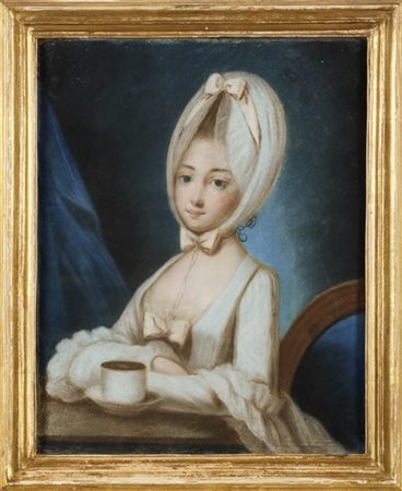 Scuola probabilmente della fine del secolo XVIII

"Giovane dama con tazza di ci