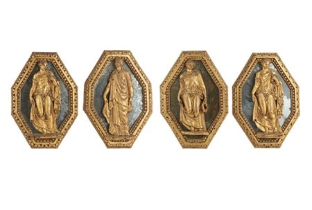 Arte del secolo XVIII. Gruppo di quattro fregi ottagonali i