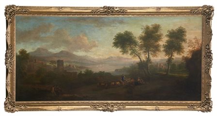 Cerchia di Andrea Locatelli, scuola romana del secolo XVIII

"Paesaggio con pas