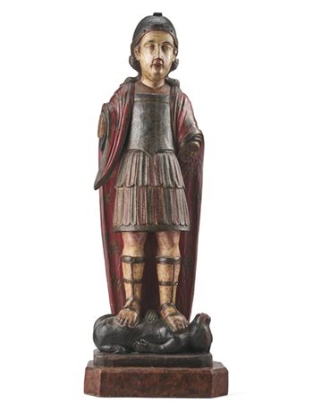 Arte brasiliana, inizio secolo XVIII. "San Michele Arcangelo", scultura in legn