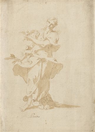 Sebastiano Galeotti "Figura allegorica femminile"
penna con inchiostro bruno, ac