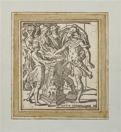 ANTONIO CAMPI "Muzio Scevola"
xilografia (mm 130x114)
(difetti)