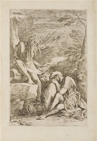 Salvator Rosa Lotto composto da cinque acqueforti, di cui una raffigurante "Il s