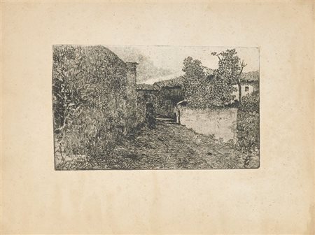 Giovanni Fattori "Bauco presso Roma"
acquaforte (all'impronta mm 138x229)
in cor