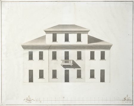 Artista della fine del secolo XVIII

Studio in scala del fronte di Villa Antong