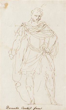 Donato Creti "Figura virile stante"
penna con inchiostro bruno (al visibile mm 1
