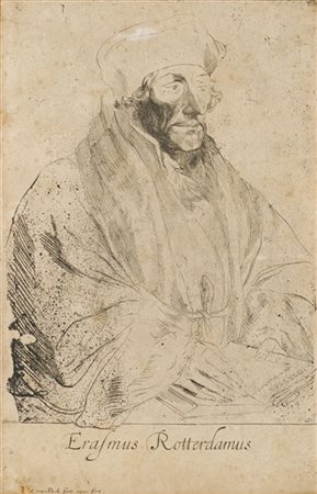 ANTOON VAN DYCK "Ritratto di Erasmo da Rotterdam", da un'invenzione di Hans Holb