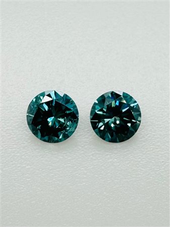 2 DIAMANTI NATURAL POLISHED 0,38 FANCY BLU INTENSO -SI - CON CERTIFICATO GEMMOLOGICO - AI30701-4A