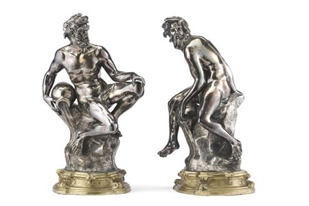 Eugenio Avolio (1876-1929)
"Allegoria dei Fiumi" coppia di sculture in bronzo a