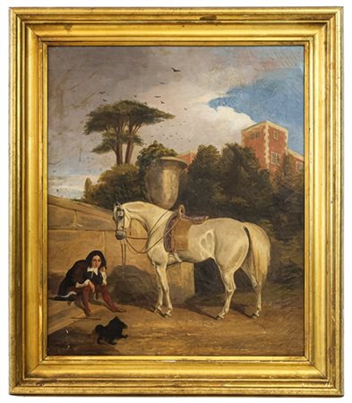 Ignoto inglese del secolo XIX

"Il riposo presso Villa Aldobrandini" 1841
olio