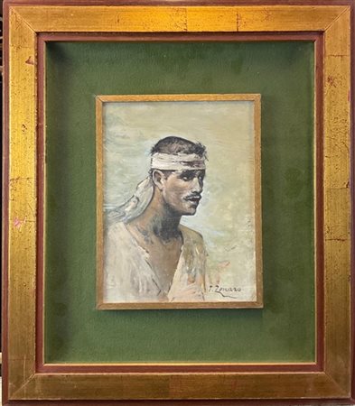Faustino Zonaro "Turco" 
olio su tela applicata a compensato (cm 23x17)
Firmato