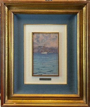 Faustino Zonaro "Bosforo" 
olio su tavoletta (cm 22x13)
Firmato in basso a destr
