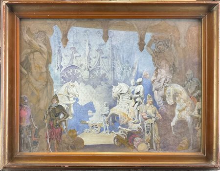 Alfred-Charles Conrade "Composizione con cavalieri in armatura" 1916
tecnica mis