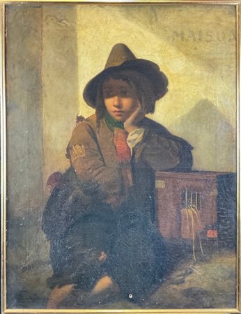 Paul Hagelstein "Giovane medicante" 
olio su tela (cm 80x60)
Reca firma indeciff