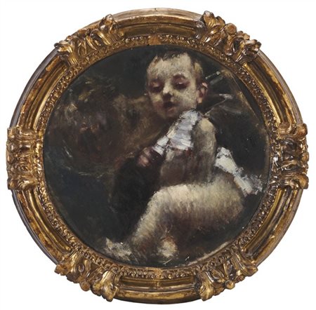 Scuola lombarda del secolo XIX

"Amore materno" 
olio su tela 
(d cm 58,5)
in c