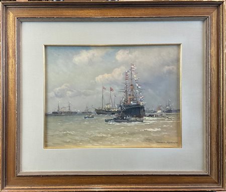 Eduardo Federico De Martino "Marina con veliero" 1899
olio su tela (cm 30x40)
Fi