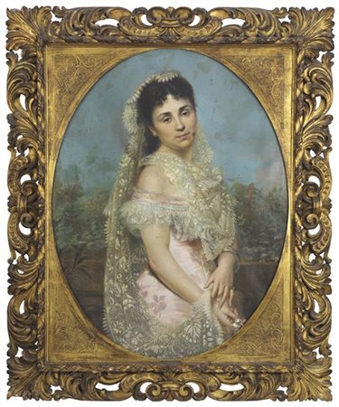 Ernesto Fontana "Ritratto di nobildonna" 
olio su tela (cm 100x75)
Firmato a des