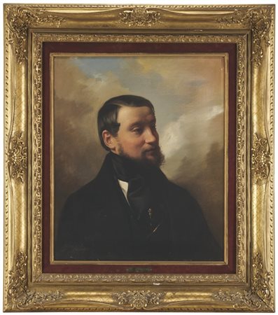 Domenico Induno "Ritratto dello scrittore Giovanni Ruffini" 
olio su tela (cm 59