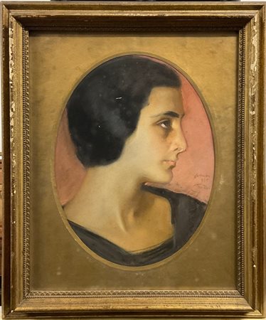 Giovanni Grande "Profilo di donna" settembre 1925
pastelli colorati su carta (cm