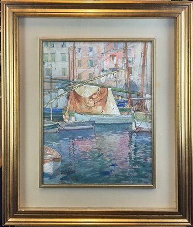 Aldo Raimondi "Camogli" 1929
acquerello su carta (cm 50x36)
Firmato e datato in