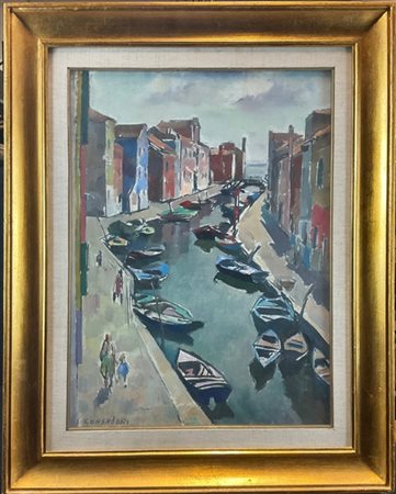 Silvio Consadori "Burano" 
olio su tela (cm 60x45)
Firmato in basso a sinistra
a