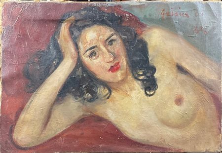Donato Frisia "Nudo" 1941
olio su tela (cm 40x60)
Firmato e datato in alto a des