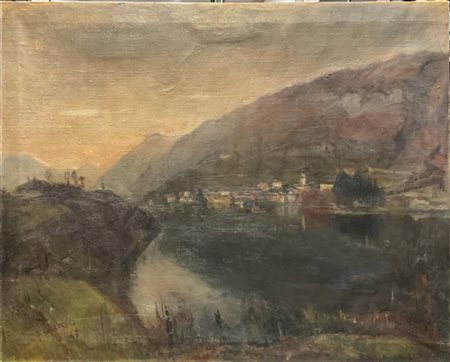 Donato Frisia "Isola Comacina" 1948
olio su tela (cm 80x100)
Firmato e datato in